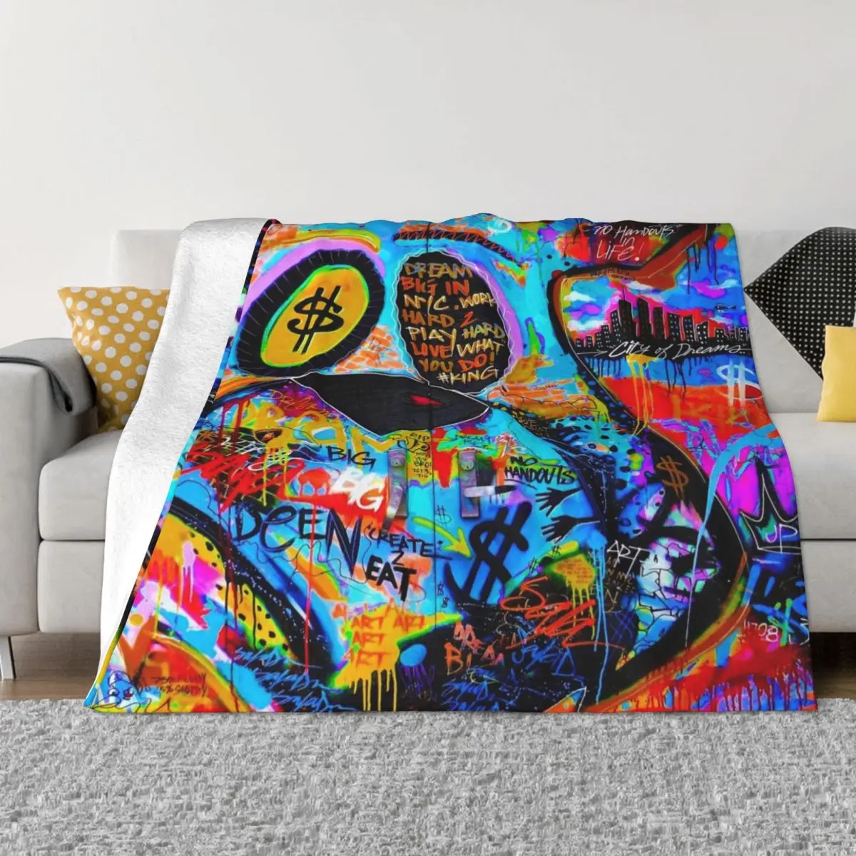 

Graffiti #80 Throw Blanket Luxury Custom Soft cosplay anime Blankets