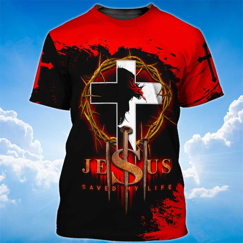 

New Summer 3D Christian Jesus Printing T Shirt For Men Children Fashion Streetwear Tee Shirts Cool Hip Hop Harajuku Clothes Tops