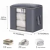 3pcs/6pcs Large Capacity Clothes Storage Bag Organizer With Reinforced Handle For Blanket Comforters Bed Sheets Pillows Toy 6