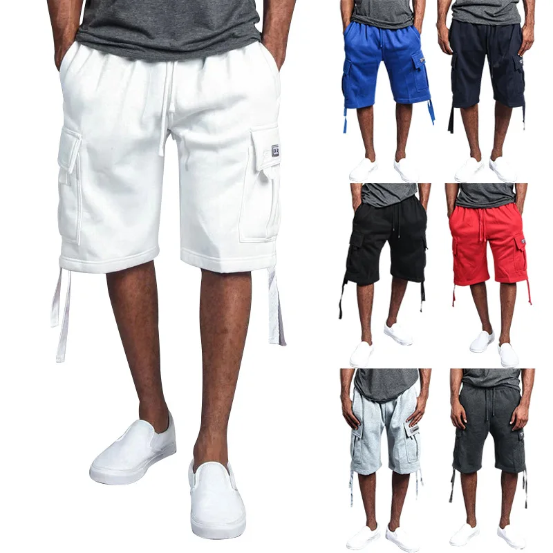 

Модные мужские шорты-карго в стиле милитари, мужские тактические брюки, повседневные спортивные Слаксы с большими карманами, брюки-карго стандартной длины для мужчин