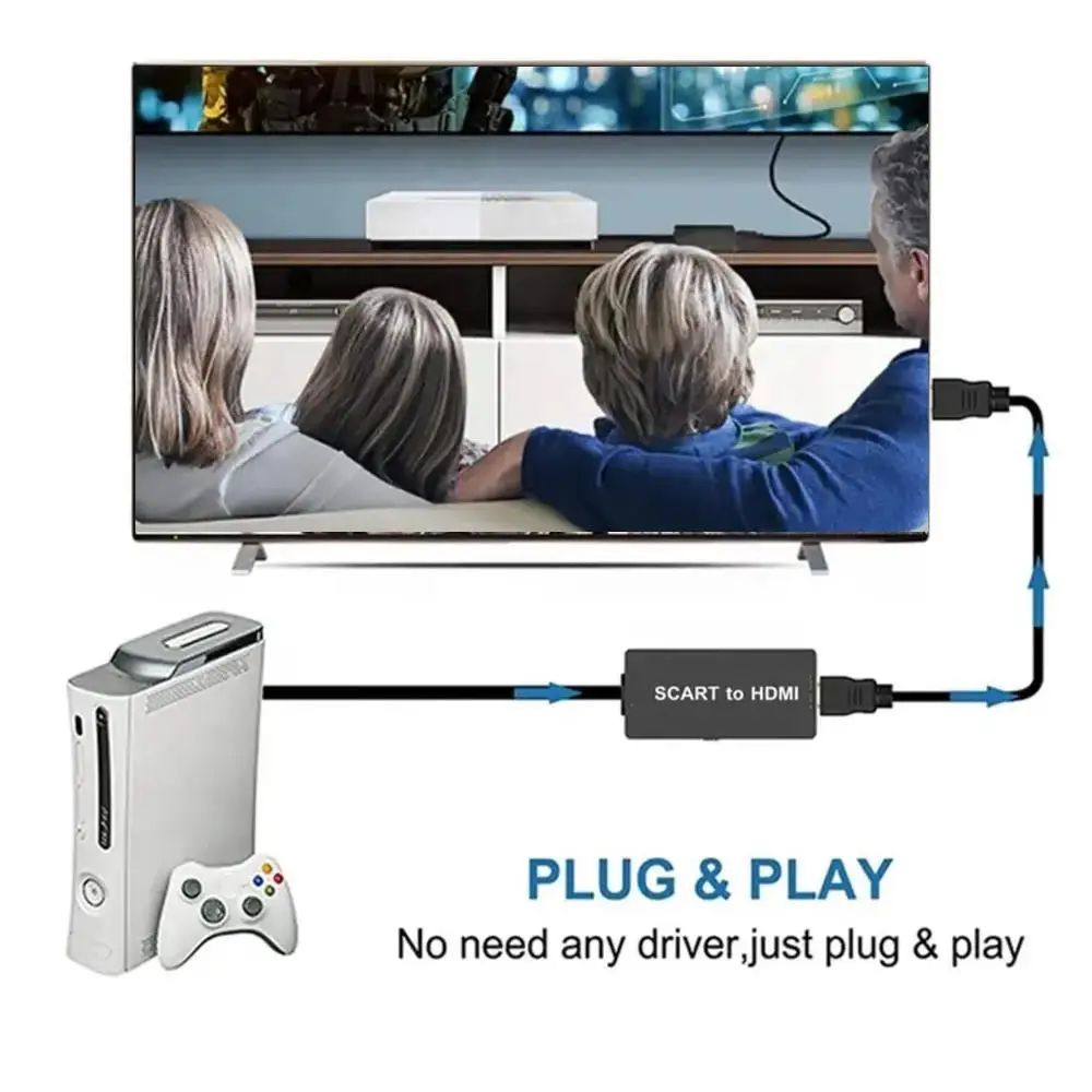 

1Pcs 1 Meter HD To Scart HD Converter HD To Scart Connection Cable Audio Video Converter HD To Scart HD Converter Computer Cable