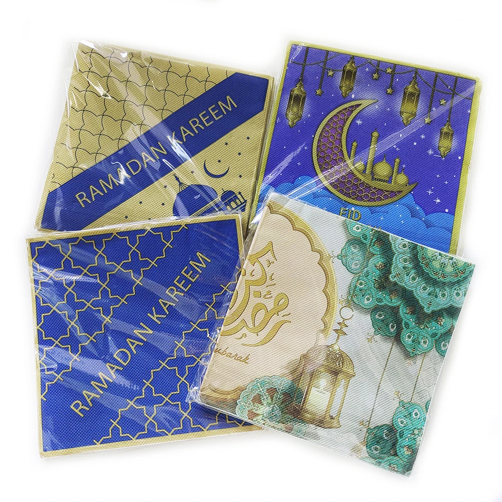 20Pcs Eid Mubarak Party Napkins Ramadan Napkins Disposable Tissue Eid Mubarak Decoration 2026 Eid Party Supplies