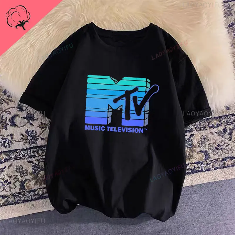 MTV Logo Graphic T Shirt Vintage Y2K Streetwear Cotton Tee Unisex XS-XXXL