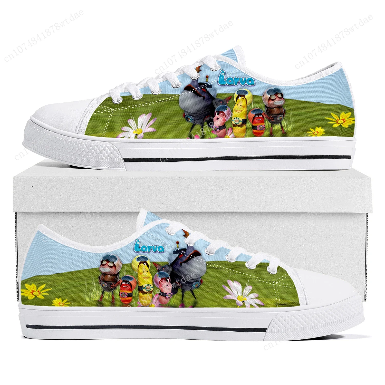 Larva Low Top Sneakers Womens Mens Teenager High Quality Canvas Sneaker Couple Anime Cartoon Comics Manga Custom Made Shoes