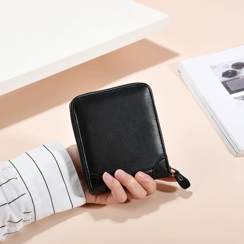 Euro American style Men's Business Short Wallet, Multi-Card Organizer & Money Clip, Premium Leather Slim Travel RFID Essentials