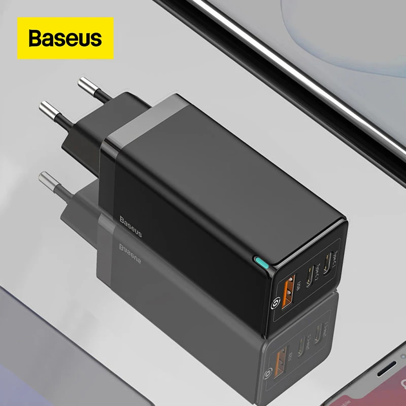 Baseus 65w Gan Charger Quick Charge 4.0 3.0 Type C Pd Usb Charger With Qc  4.0 3.0 Portable Fast Charger For Laptop Iphone 12 Pro - Mobile Phone  Chargers - AliExpress