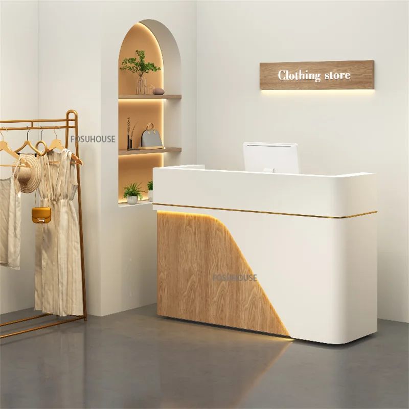 Modern Reception Desk Office Furniture Commercial Bar Table Bar Hotel Front Desks Beauty Salon Clothing Store Cashier Desk Table