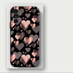 Gold Rose Love Heart Black Soft Phone Case - Soft Cover Capa - Galaxy A70 A70s (UUAZA01)