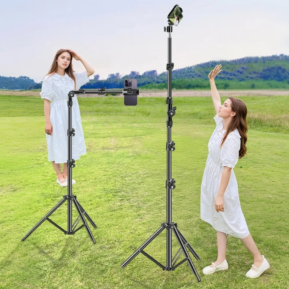 휴대폰 삼각대, 수평 조절 가능한 오버헤드 삼각대, 비디오 촬영용 휴대폰 삼각대 스탠드
