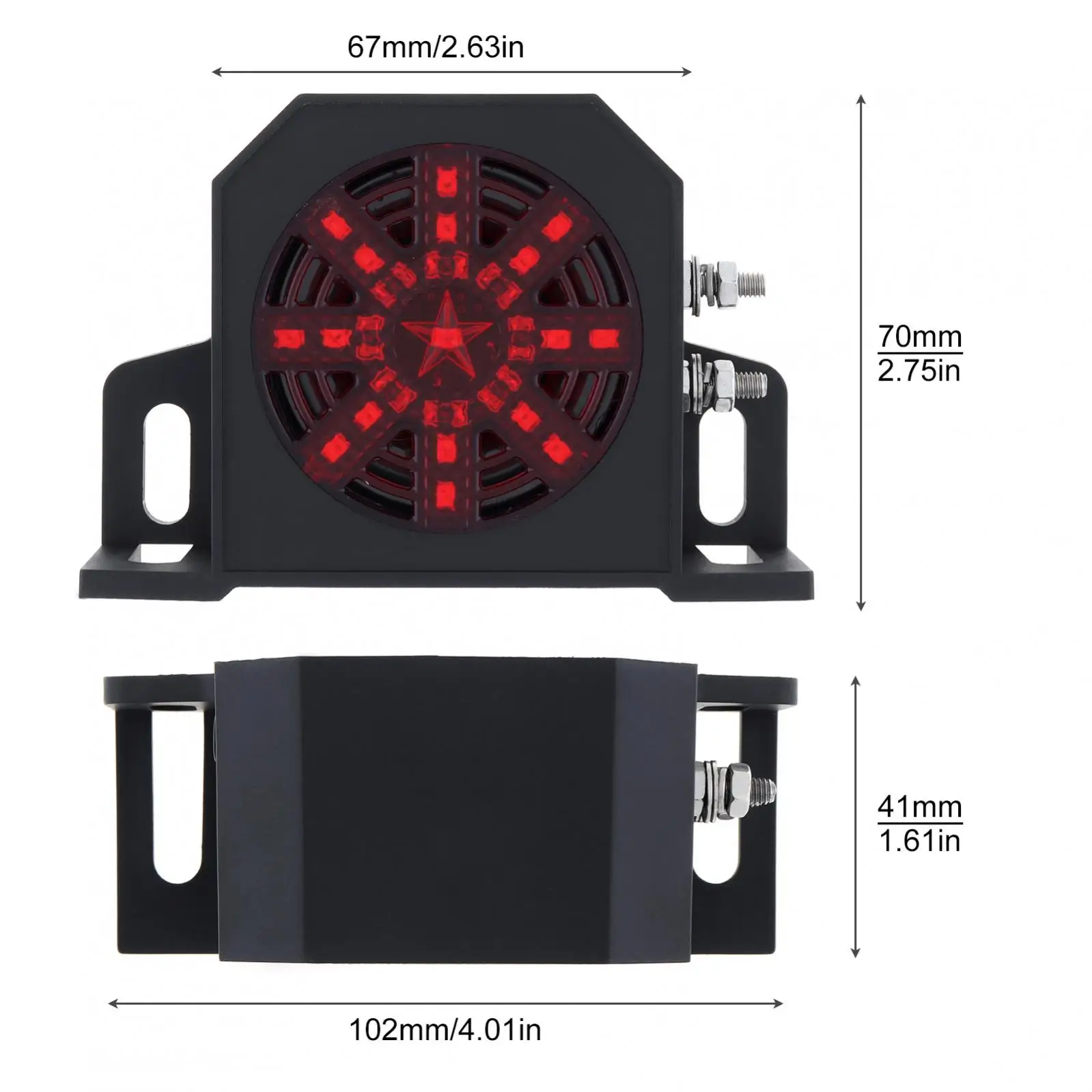 8 Sounds 9V-36V 150db Super Loud Reverse Alarm with Flashing Led Light