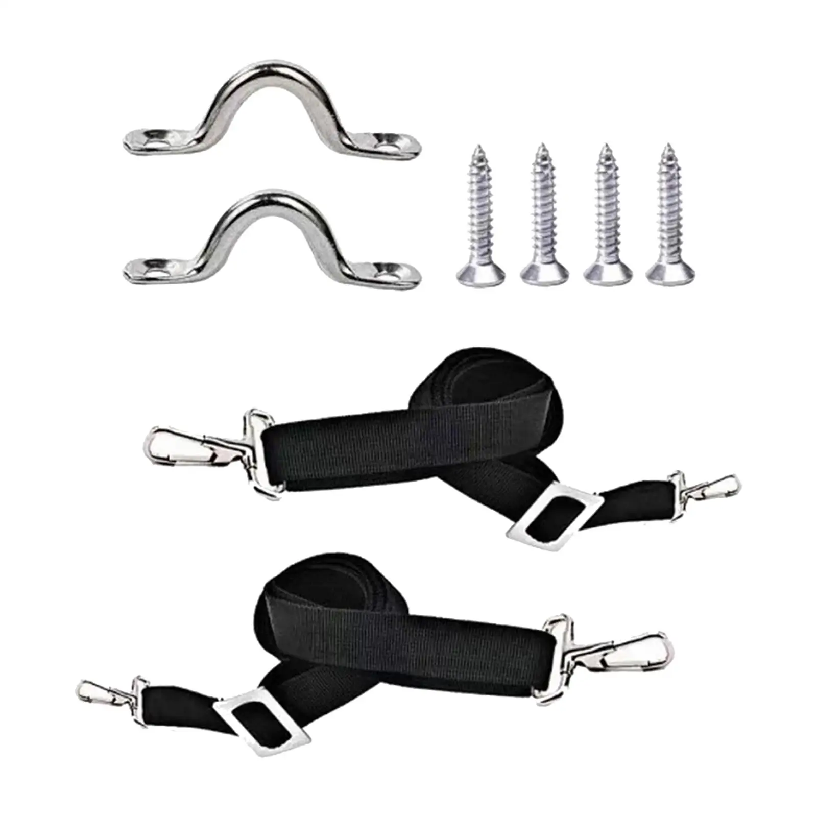 

2pcs Adjustable Bimini Top Straps Pad Eye Straps W/ Loops and Hook 28"~60" Nylon