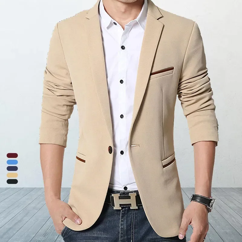 

Brand Mens Casual Blazers Autumn Spring Fashion Slim Suit Jacket Men Blazer Masculino Clothing Vetement Homme M~5XL AY1415