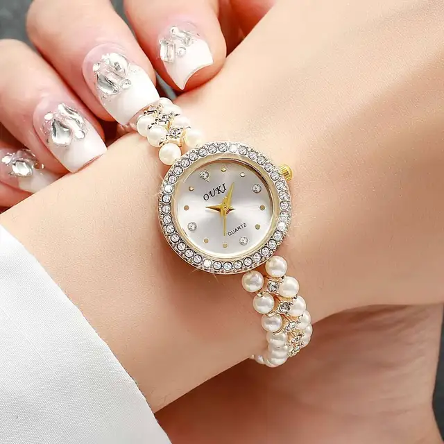 Liana Elegant Pearl Bracelet Watch 3