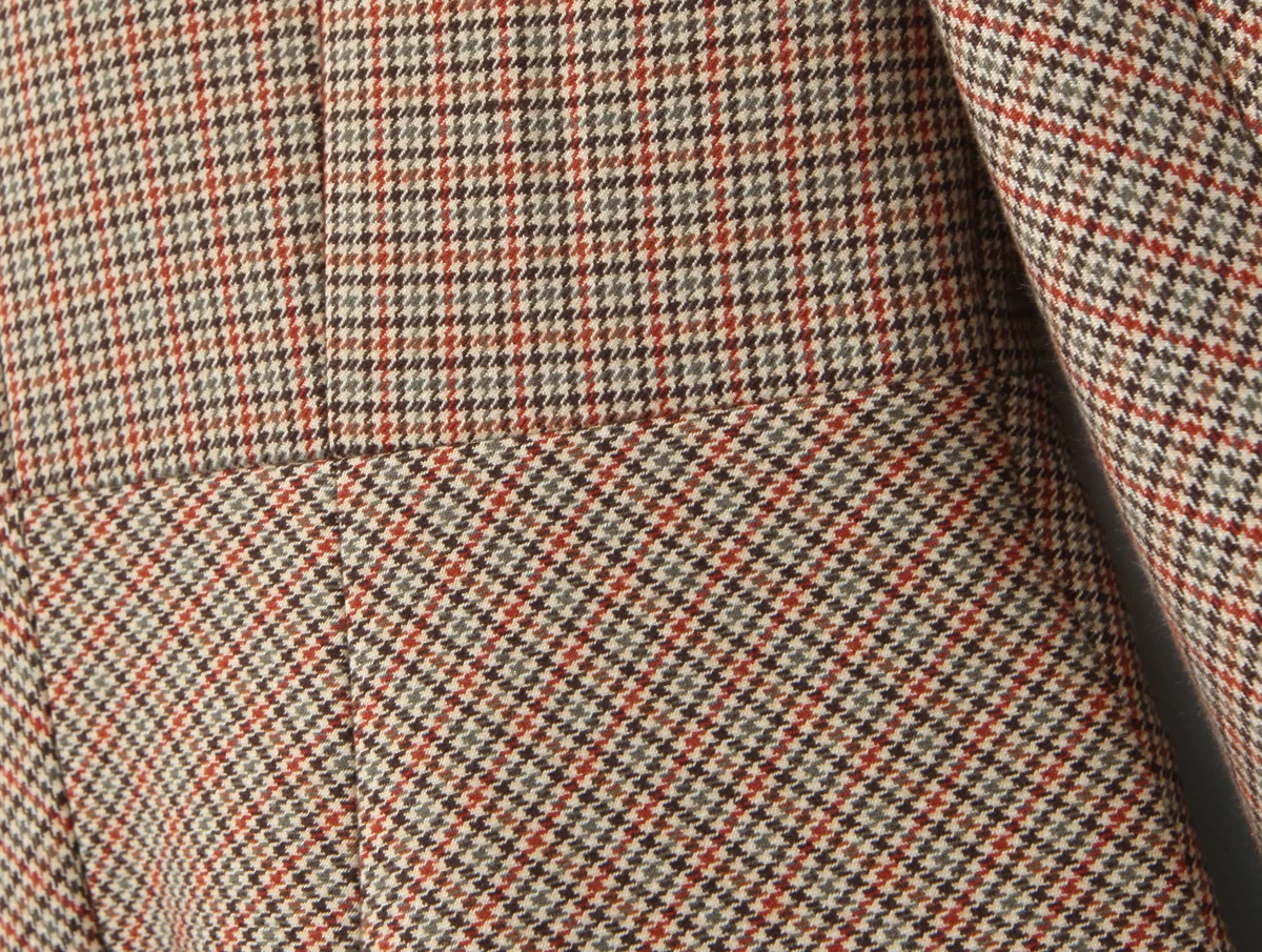 2 pieces 1 set Women Slim Boning Waist Removable Faux Fur Collar Houndstooth Plaid Blazer + High Waist A line Mini Skirt Suits