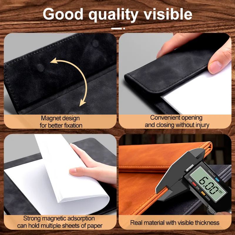 Manager Paper Folder Art students Sketchbook Splint Paperboard Clip Holder Loose Papers Storage Rack Leather Cover A4