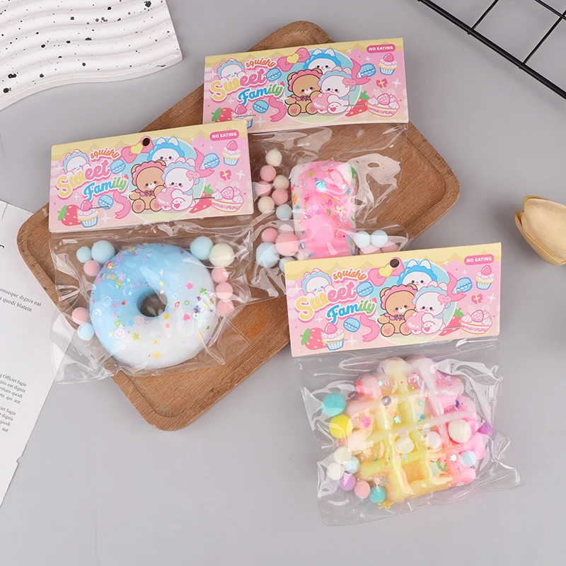 Cute Soft Toy Kawaii Plush Cake Waffles Donuts Food Slow Rebound Pinch Decompression Toy Stress Release Vent Gift 5