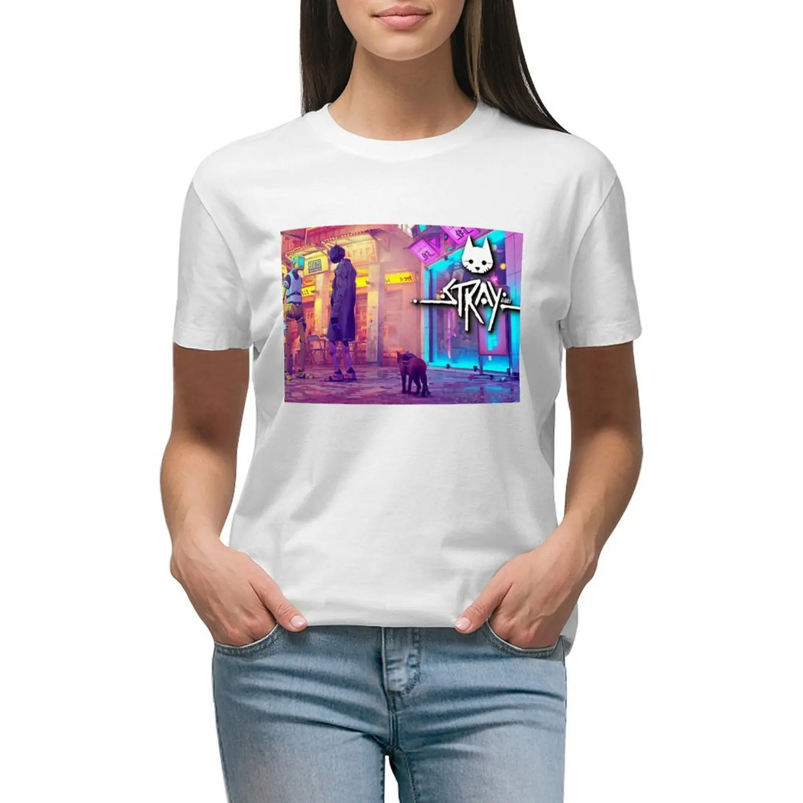 

Stray cat game video game T-shirt shirts graphic tees tees graphics western t shirts for Women