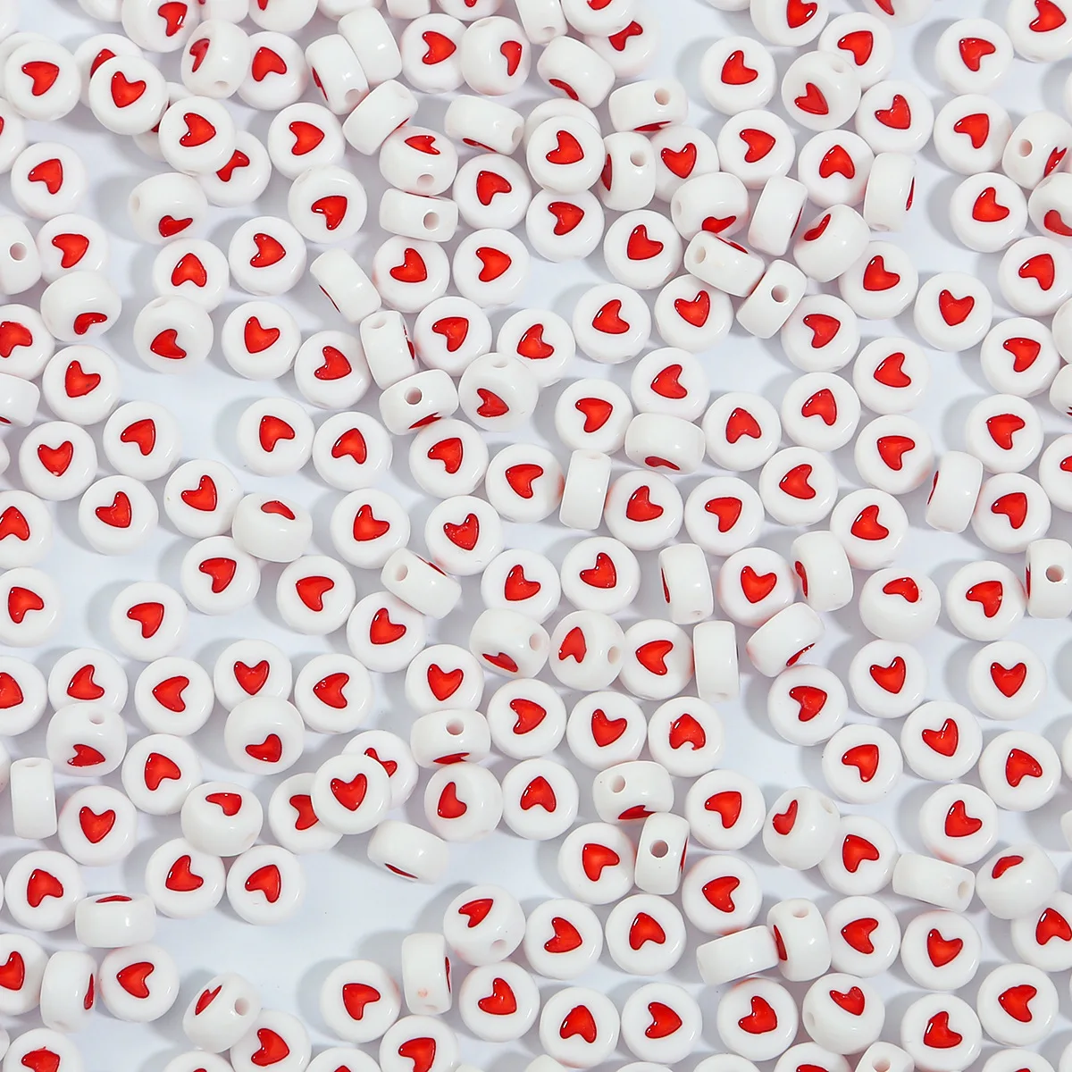 Acrylic Heart Shaped Beads Handmade DIY Making Beaded Bracelets Necklace Accessories