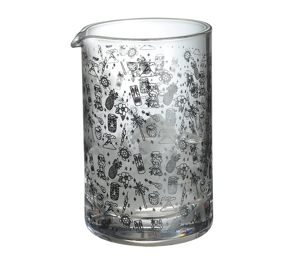 Tiki Cocktail Mixing Glass-Thick Bottom 20oz 600ml Cocktail Glass-Choice for Amateurs & Pros Ideal Gift