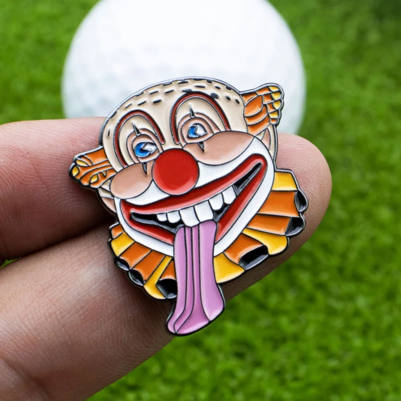 【New】 New Happy Gilmore Clown creative metal enamel ball marker with golf accessories