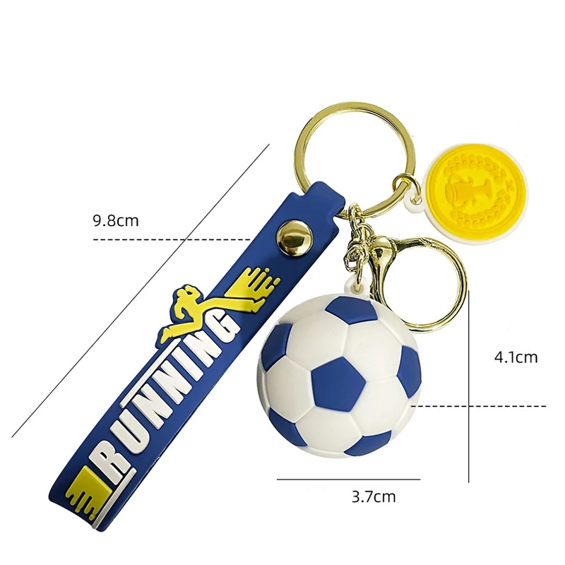 New Super Cool Silicone Football Key Chain Mini Soccer Ball Bag