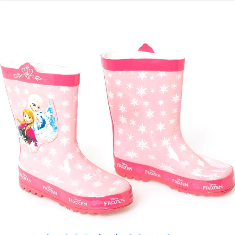 Disney cartoon boys and girls rain boots children water shoes non-slip princess frozen shoes elsa anna boots