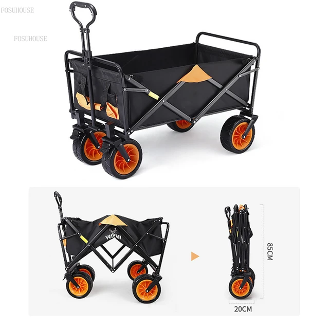 Európai Kerti Kocsik Kültéri Kemping Összecsukható Kocsi Kerekekkel Hordozható Bevásárlókocsik Kertkészletek - Image 2