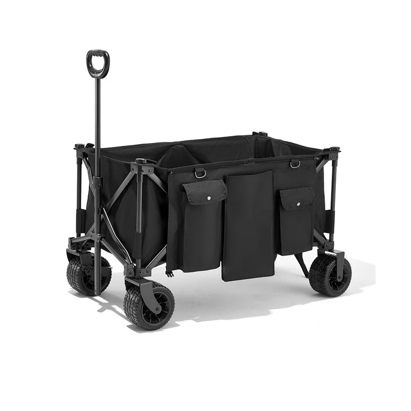 

GARDEN Camping Wagon Folding Trolley 205L Cart Large Capacity Luggage Handle Travel Shopping Outdoor