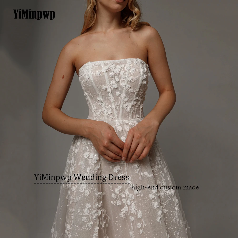 2026 Champagne Wedding Dresses Off Shoulder Long Sleeves A Line Lace Sequined Beads Flowers Bridal Party Gowns Customized