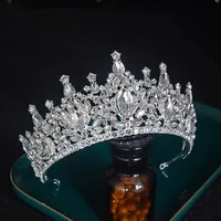 Luxury Big Rhinestone Geometric Bridal Tiaras Crown Baroque Crystal Pageant Prom Diadem Bride Headbands Wedding Hair Accessories - Image 5