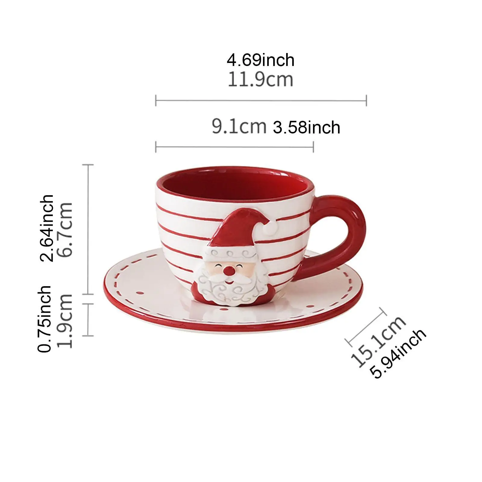 Santa Claus Christmas Tea Cups and Saucer Versatile Creative Espresso Latte Mug for Table Supplies Christmas Decoration Santa Claus Christmas Tea Cups and Saucer Versatile Creative Espresso Latte Mug for Table Supplies Christmas Decoration