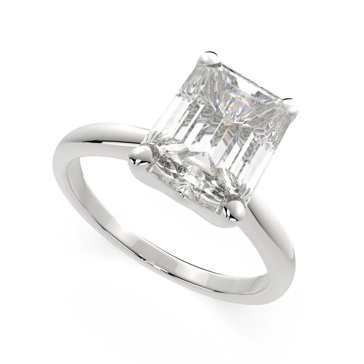 

Free Shipping Moissanite Ring Emerald Cut Solitaire 925 Sliver Rings Original Certified Luxury Quality Jewelry Wedding Gift