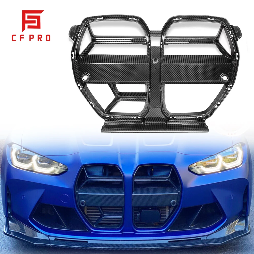 

CSL Style Carbon Fiber Real Carbon Fiber Grille Front Bumper Grill With Acc Auto Racing Grid For BMW M3 G80 M4 G82