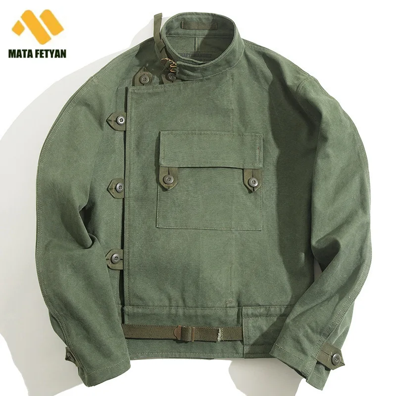 men winter Military Windbreaker Jacket Outdoor Camping Hiking Combat Sport Climbing Riding Cotton Wash Water Army Green Coat