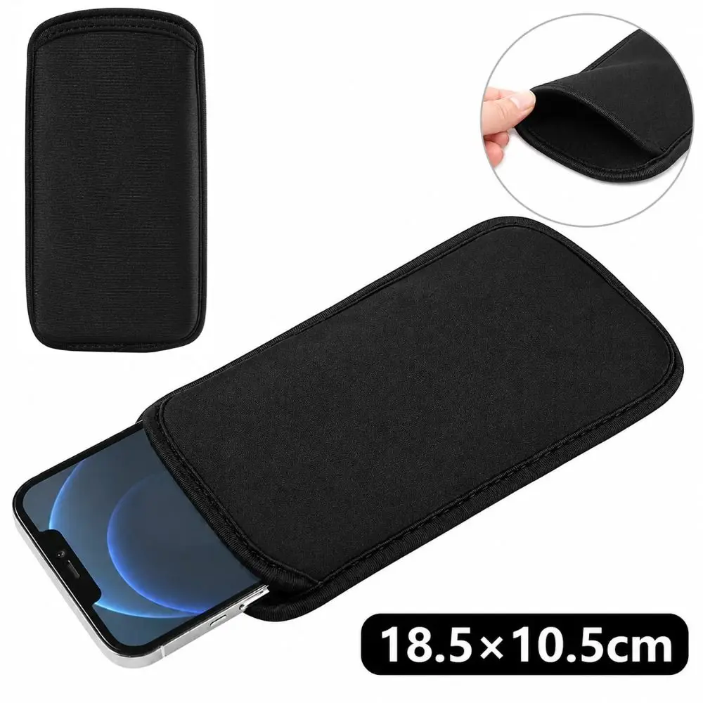 Durable Scratch-Resistant Neoprene Phone Pouch - Black