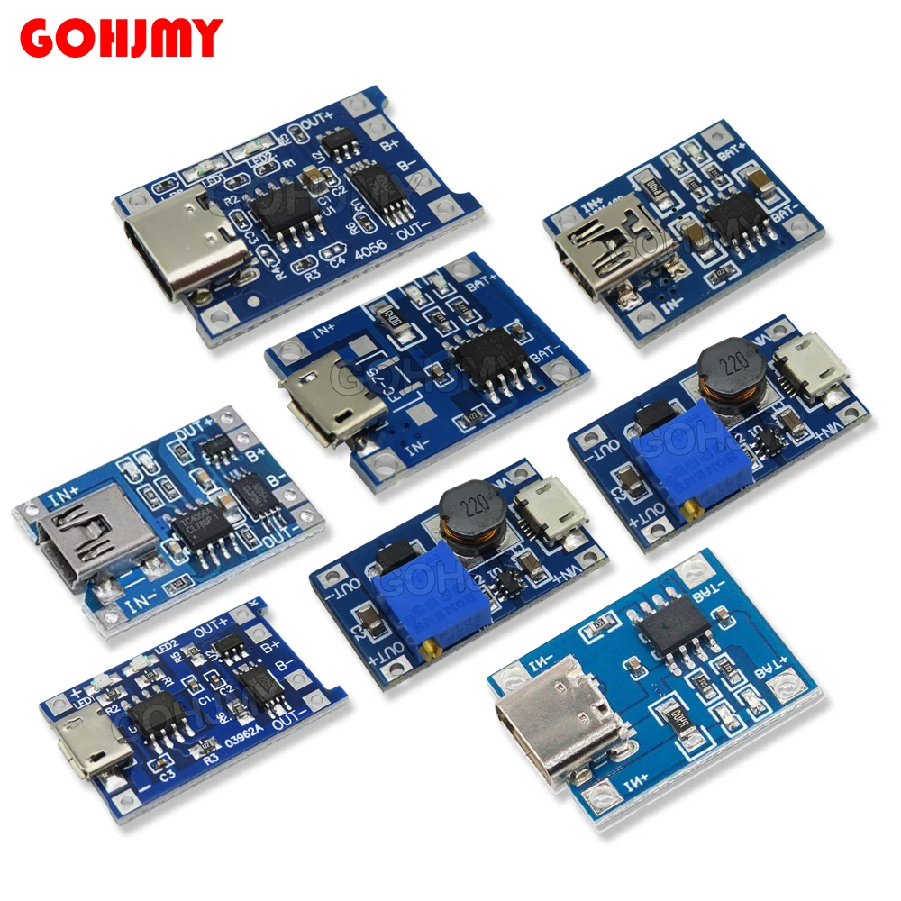 Tp4056 Con Protezione Dual Functions 5V 1A Micro Type-C Usb + Mt3608 18650 Modulo Caricabatterie Per Scheda Di Ricarica Della Batteria Al Litio