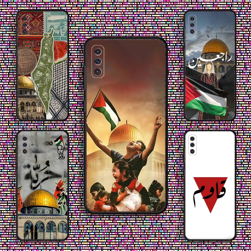 Palestinian Flag Map Black Soft Phone Case