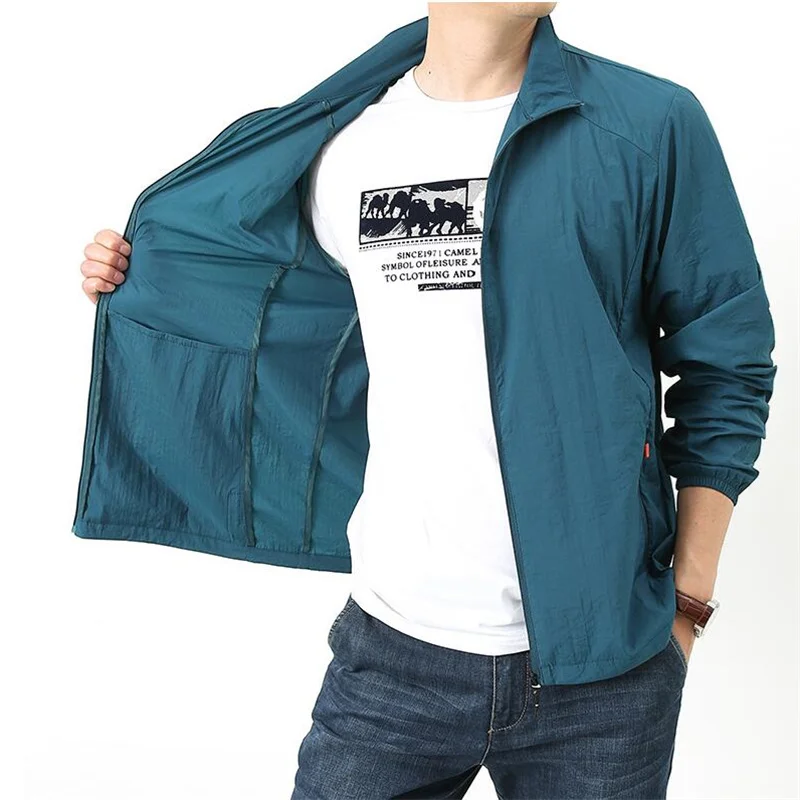 Summer Men Sun Protection Jacket Casual Camping Windbreaker Quick Dry Hiking Fishing Jacket Trekking Climbing Coat Sportswear hiking jackets