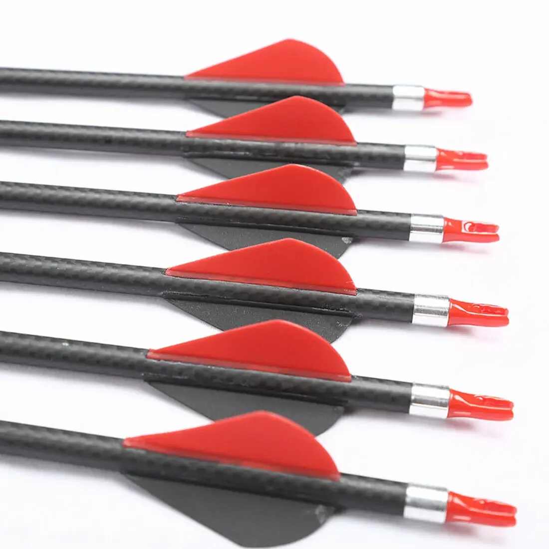 

Linkboy-Archery 3K Carbon Arrow Spine250-600, 32inch, ID6.2mm, 2inch, Plastic Vanes Compound Bow Shooting, 36 Pcs