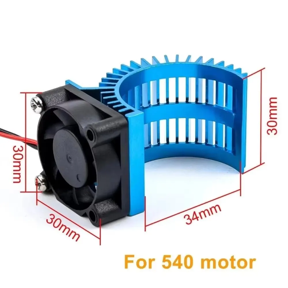 Dissipateur thermique moteur RC 380/540 avec ventilateur 5V - Bleu, Rouge