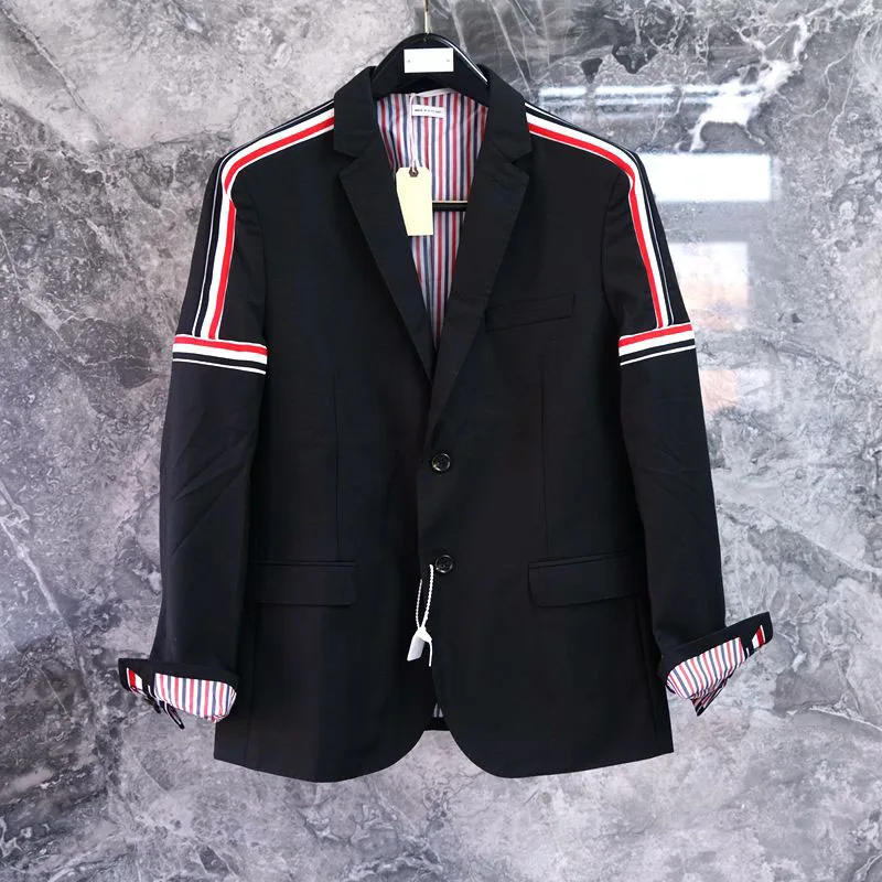 

Autumn new TB suit men and women with the same style men's slim shoulder webbing business casual suit jacket tide