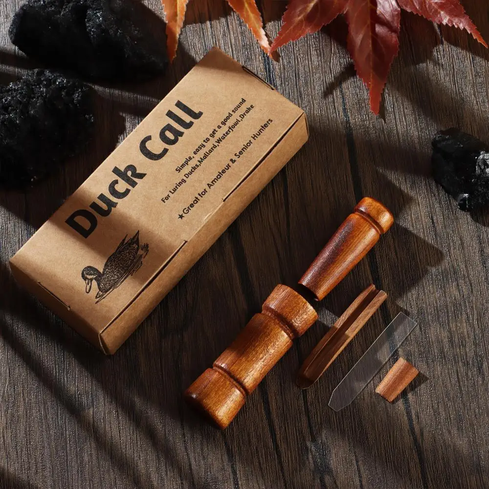 Wooden Duck Calls Whistle Lures for Hunting All Ducks Mallard Duck Commander to Call Duck Loud Realistic Sound Wood Call wooden duck calls