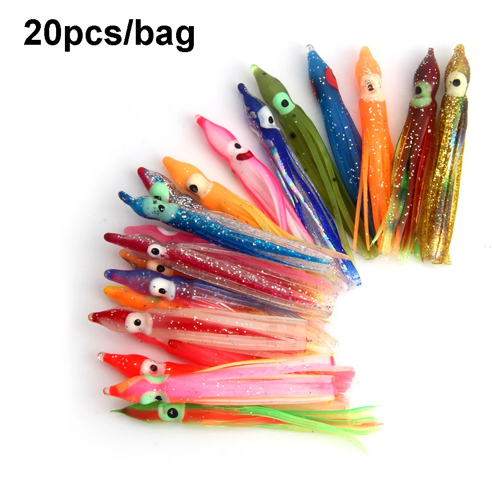 Lotto 6 Esche Da Pesca Calamari E Polpo – Minnow Jig Con Gonna In Gomma Per Mare E Fiume (HENGJIA)