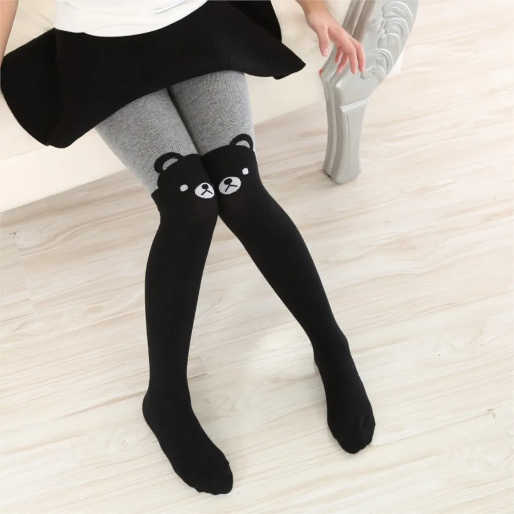 Children's Cartoon Tights For Lovely Girls Patchwork Embroidery Designs Stockings Spring Pantyhose Baby Kawaii Tights