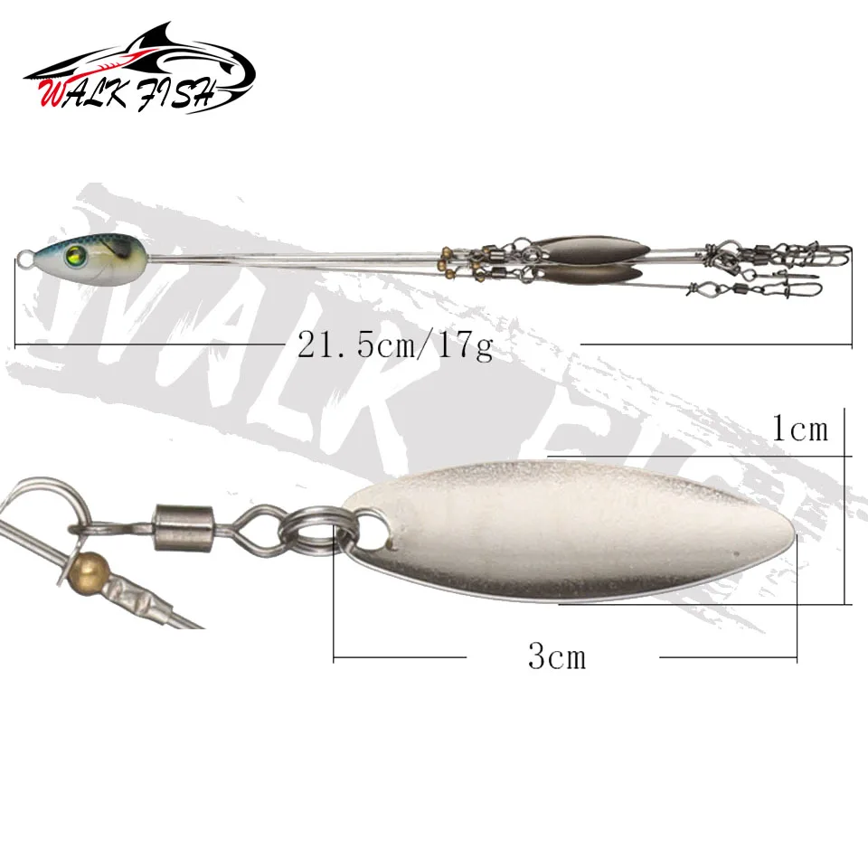 WALK FISH Umbrella Fishing Lure Rig 5 Arms Alabama Rig Head