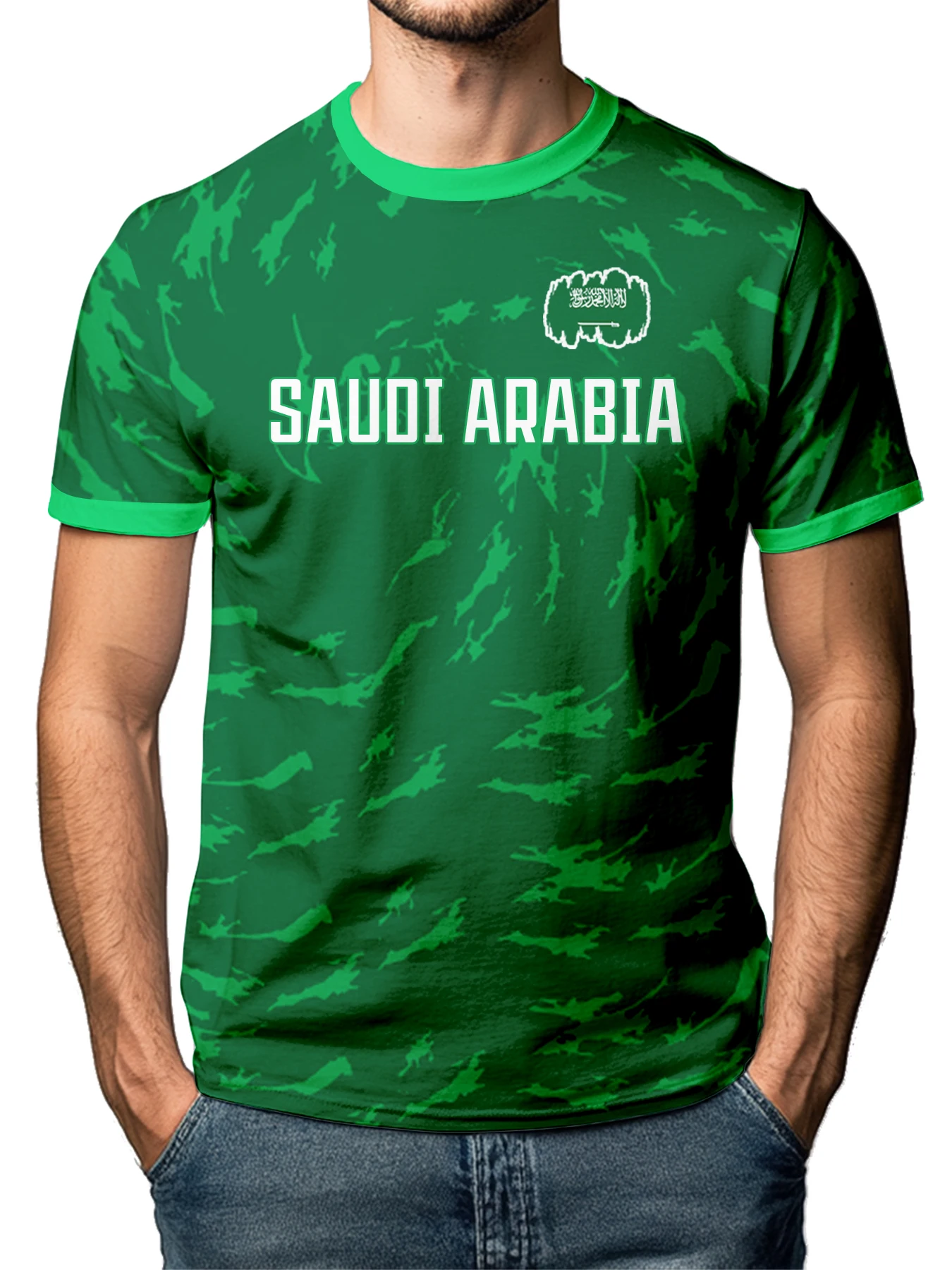 Custom Saudi Arabia National Team Soccer T-shirt for Men S60662eccffa7422fbbb8ac71ba730792N
