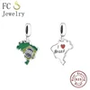 FC Jewelry Fit Original Charm Bracelet 100% 925 Sterling Silver Yellow Blue Red COLOMBIA Flag Map Bead For Making Women Berloque 5