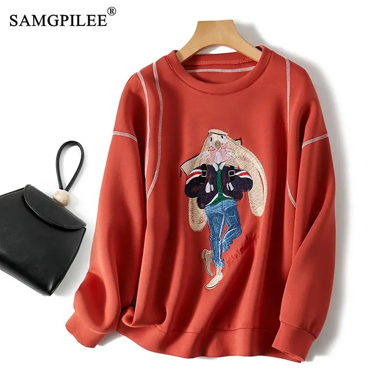 sweatshirts-2022-outono-nova-industria-pesada-bordado-dos-desenhos-animados-algodao-de-ar-manga-completa-estiramento-doce-beleza-inverno-camisola-feminina