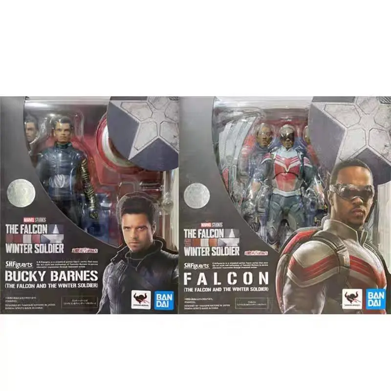 

Original BANDAI S.H.Figuarts Falcon Bucky Barnes Winter Soldier Captain America Series In Stock Anime Figures Model Toys