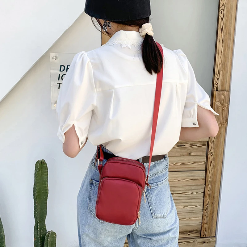 Multi Layer Mobile Phone Bag Mini Nylon Crossbody Bag Lightweight Armband Bag For Outdoor Sport Running